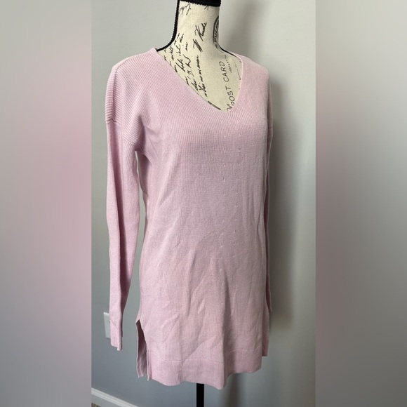 ๐ธ Liz Claiborne Long-Sleeve V-Neck Tunic Sweater โ Orchid, Size M (New) ๐ธ - Picture 6 of 12